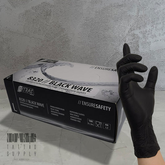 10 Boxen mit je 100 Nitras black wave Einmalhandschuhe nitril
