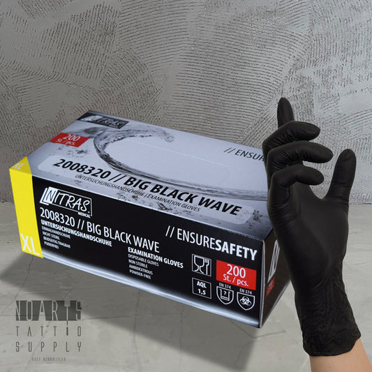 10 Boxen mit je 200 Nitras BIG black wave Einmalhandschuhe nitril
