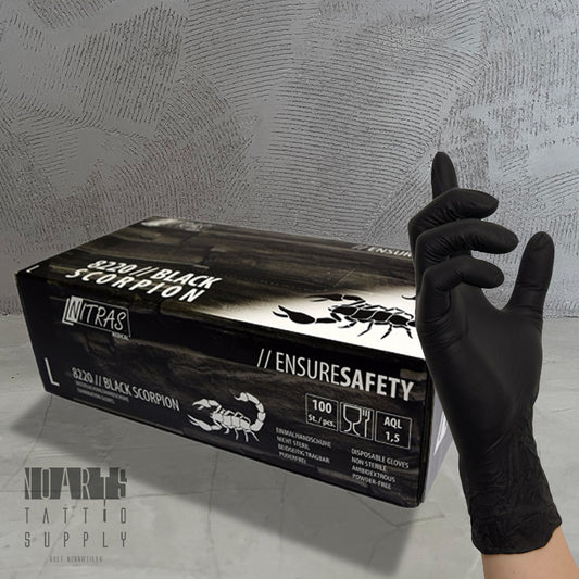 10 Boxen mit je 100 Nitras black scorpion Einmalhandschuhe Latex